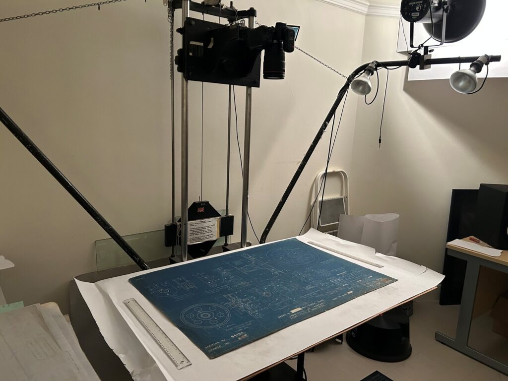 Camera setup for digitising engineering drawings