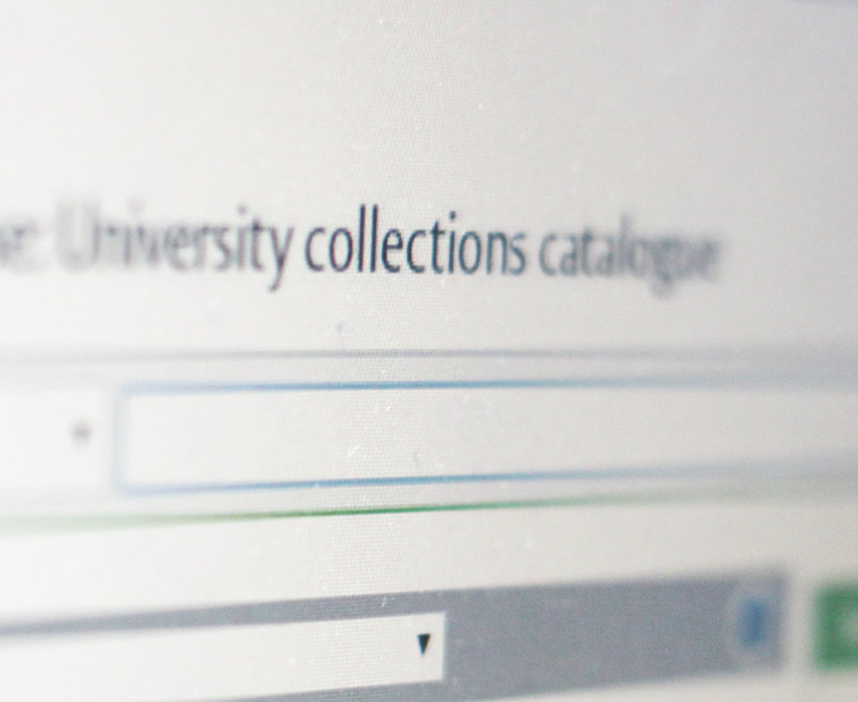 An image of one of the museum databases search bar on a computer screen.