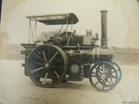 A sepia image of a Wallis Tractor