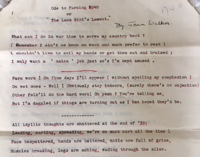 A typed letter showing a poem