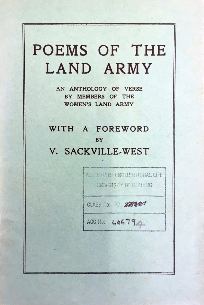 An image of the cover of a book on land girl poetry