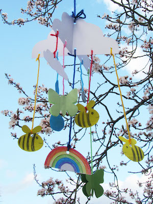 Single mobile hanging in a tree