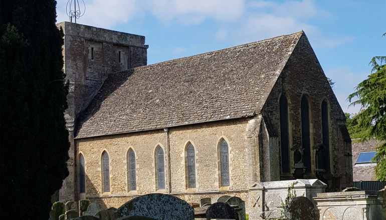 An image of a church and graveyard, for Stuart Dunn's seminar on corpse roads