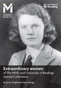The front cover of the Extraordinary Women leaflet by The MERL volunteers for Heritage Open Days 2018 featuring a black and white photograph of Doreen Thorp