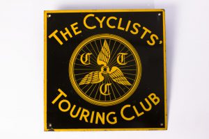 Rectangular enamel sign for Cyclists Touring Club. Get out into the countryside blog
