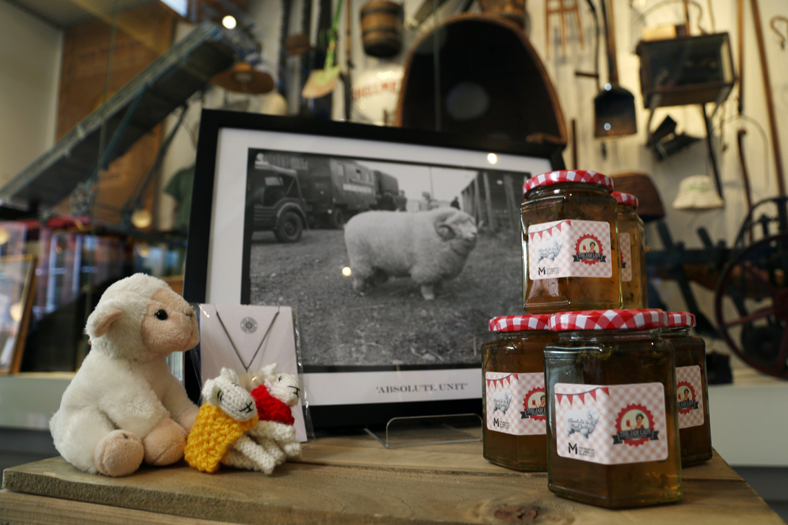 Display in the MERL shop of The Jam Lady Absolute Unit Mint Jelly