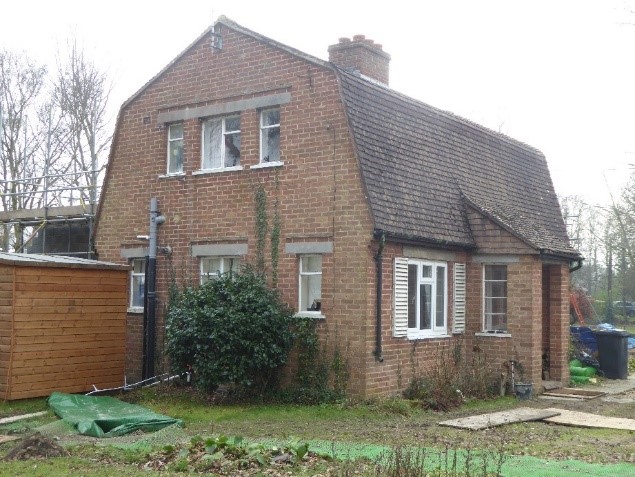 Exterior of a brick-built house on a Land Settlement Association