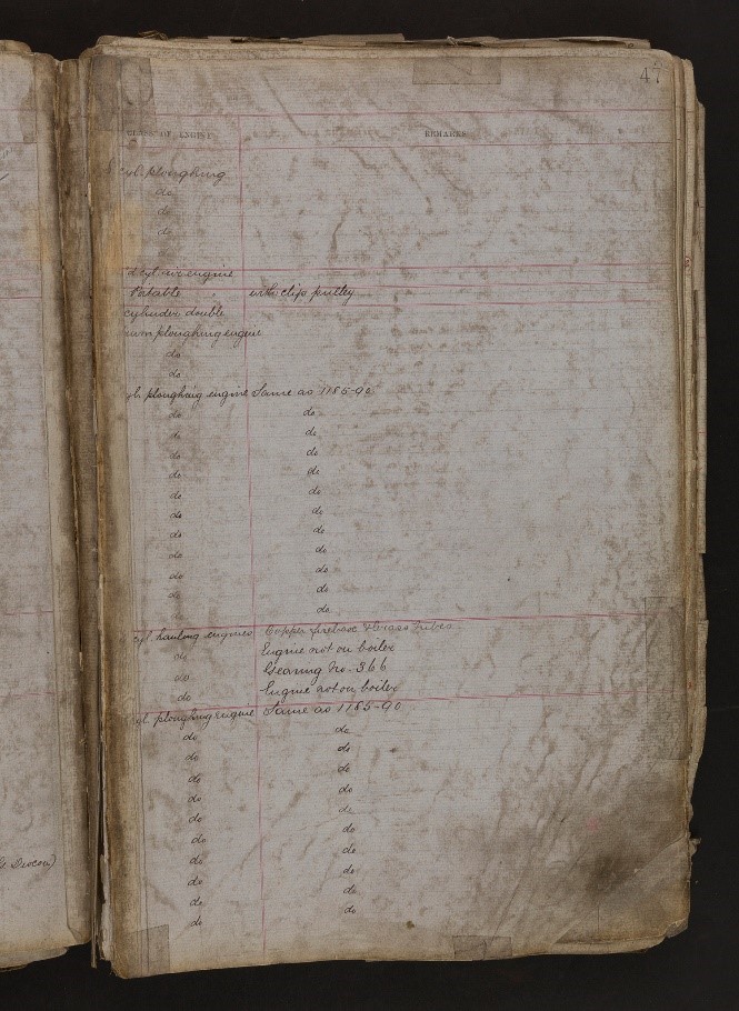 A large ledger, open to a fragile-looking page.