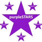 purpleSTARS logo with one large 5 point purple star in the middle with 5 smaller stars around the outside
