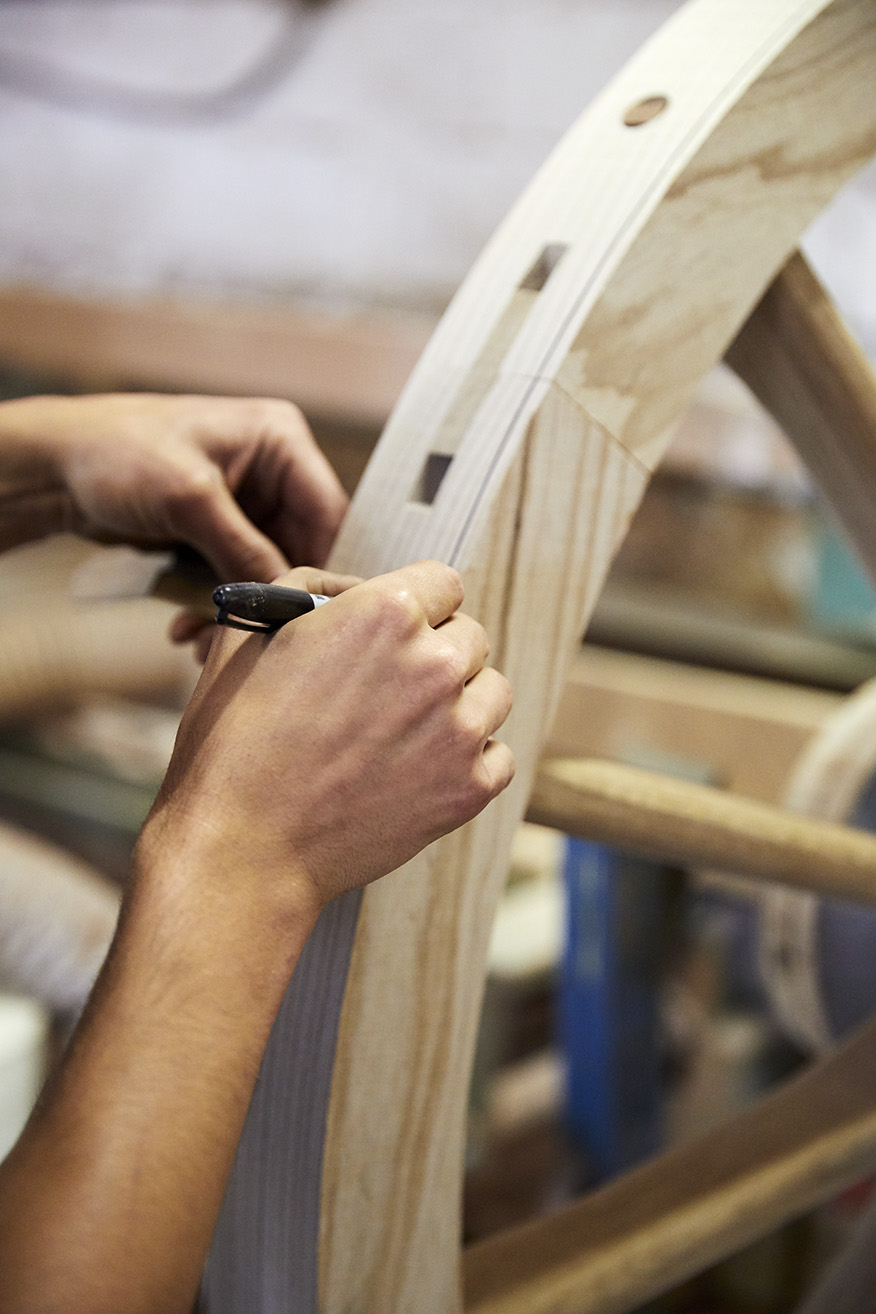 Choosing the timber for Greg Rowland's wheel