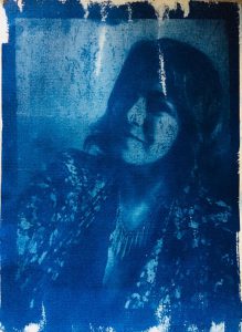 Cyanotype made by Anna Jones, 51 Voices Development Manager