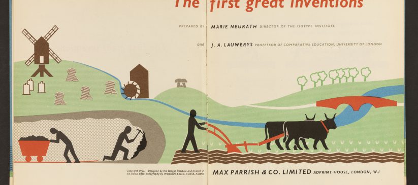Title page of Marie Neurath and Joseph Lauwerys, The first great inventions (Max Parrish, 1951) (University Special Collections)