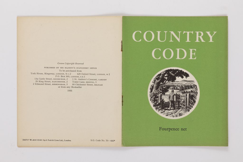 1951 edition of the Country Code booklet in the Open Spaces Society collection (MERL SR OSS ET3/22).