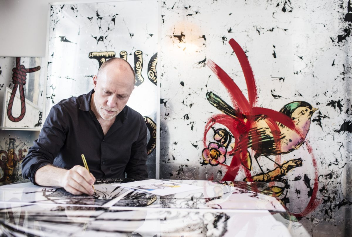 Artist Daniel Baker at work (image: Chris Gloag)