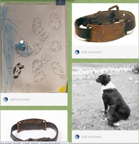 Pictures on Padlet made during one of Linda Newcombe's family workshop