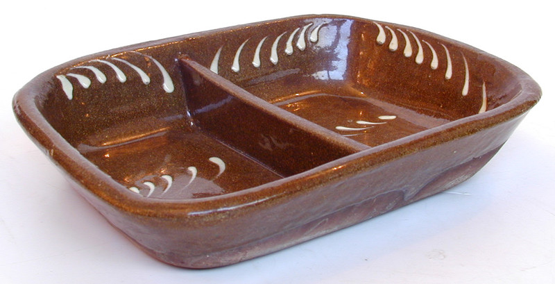 What type of pottery has been used for this dish?
