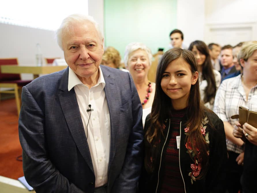 At the age of 13, in September 2015, Mya-Rose met Sir David Attenborough at the State of Nature launch at Parliament.