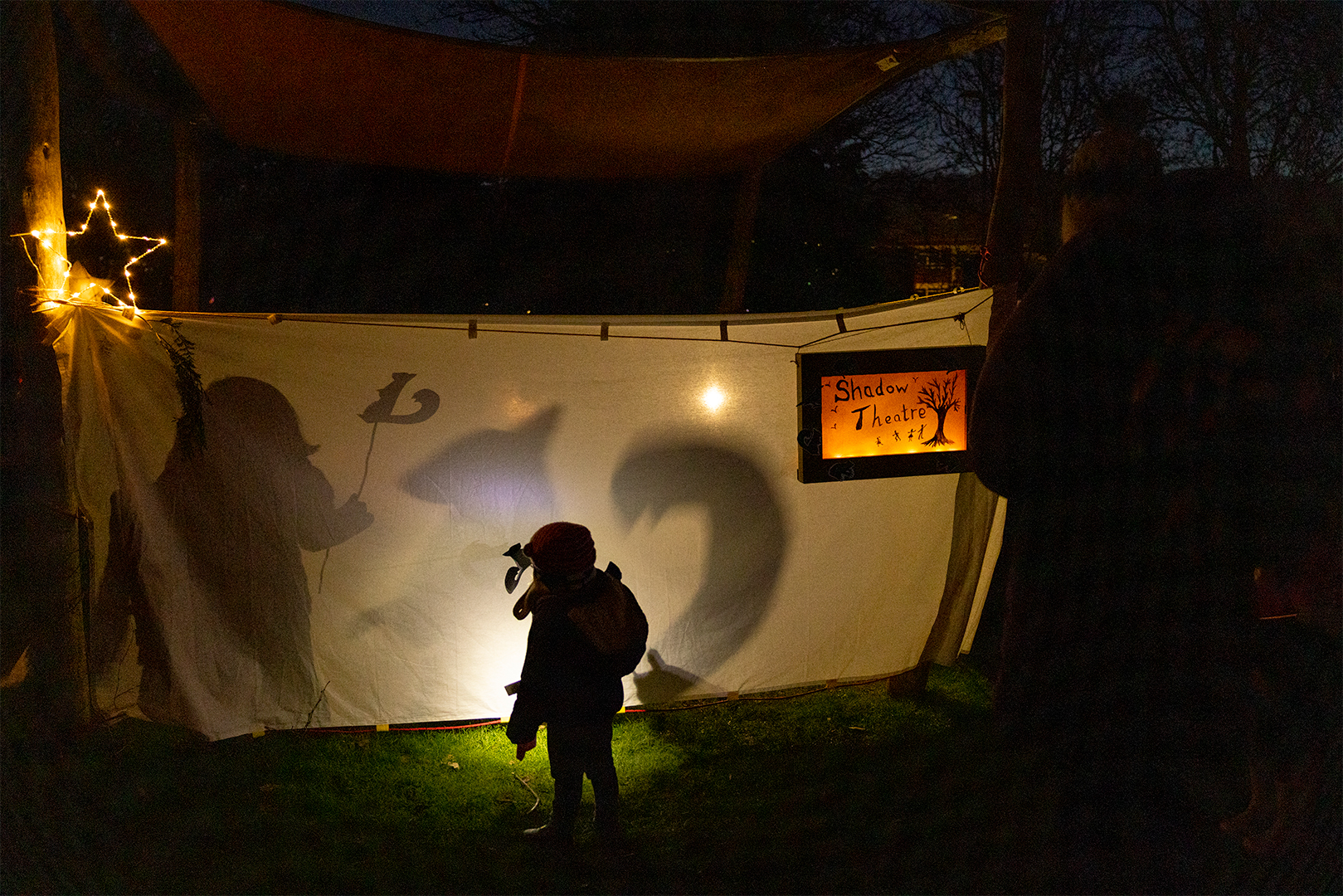 A shadow theatre at our Magical Lights event.