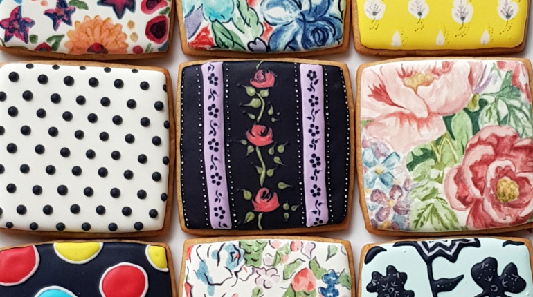 Painted biscuits for workshop