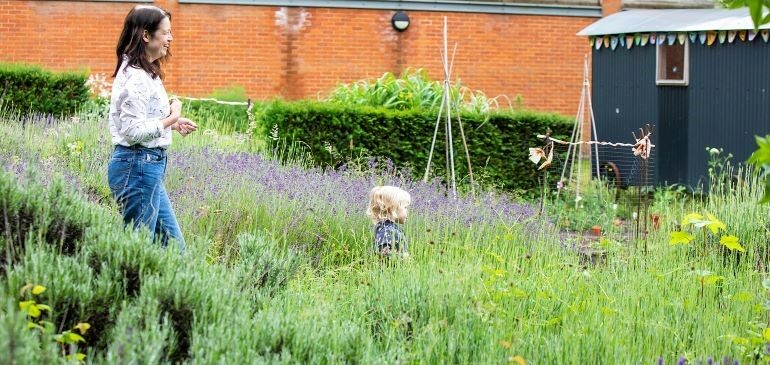 Family in The MERL garden