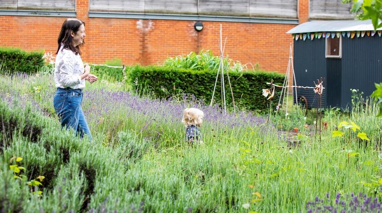 Family in The MERL garden