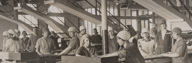 Workers in the H&P factory.
