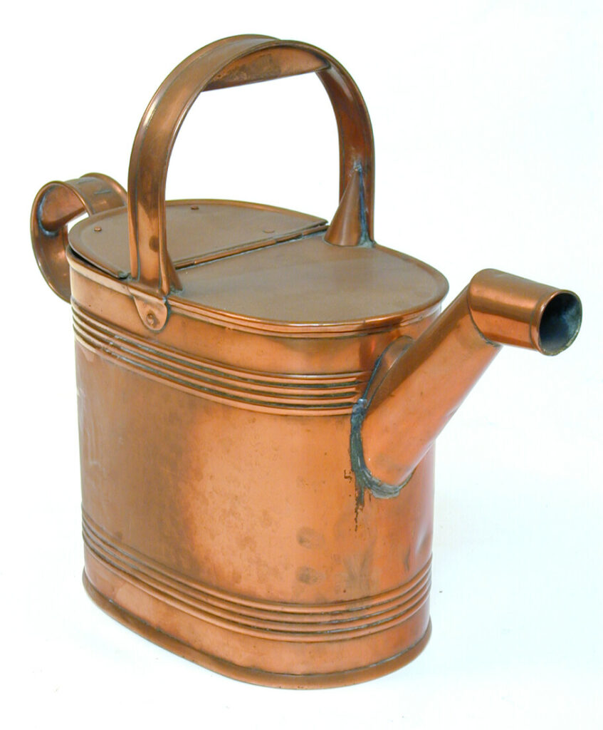 A 19th century watering can from Lower Bourne, Surrey. (MERL 55/79)