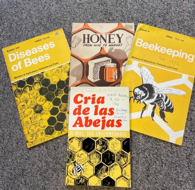 Spanish edition of Bee keeping, 1976 and 3 original MAFF editions