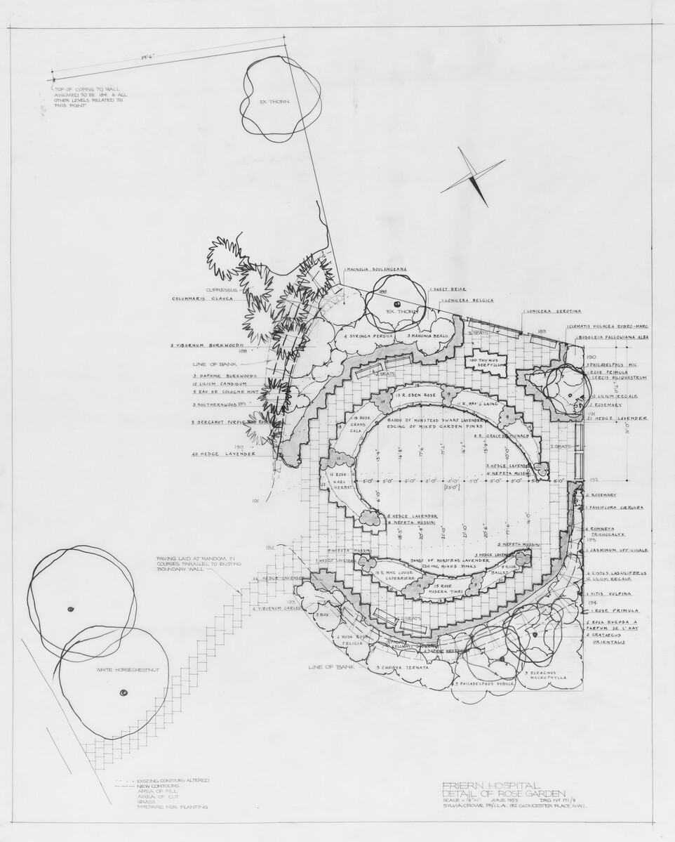 Plans for Friern Hospital, Barnet, Middlesex.